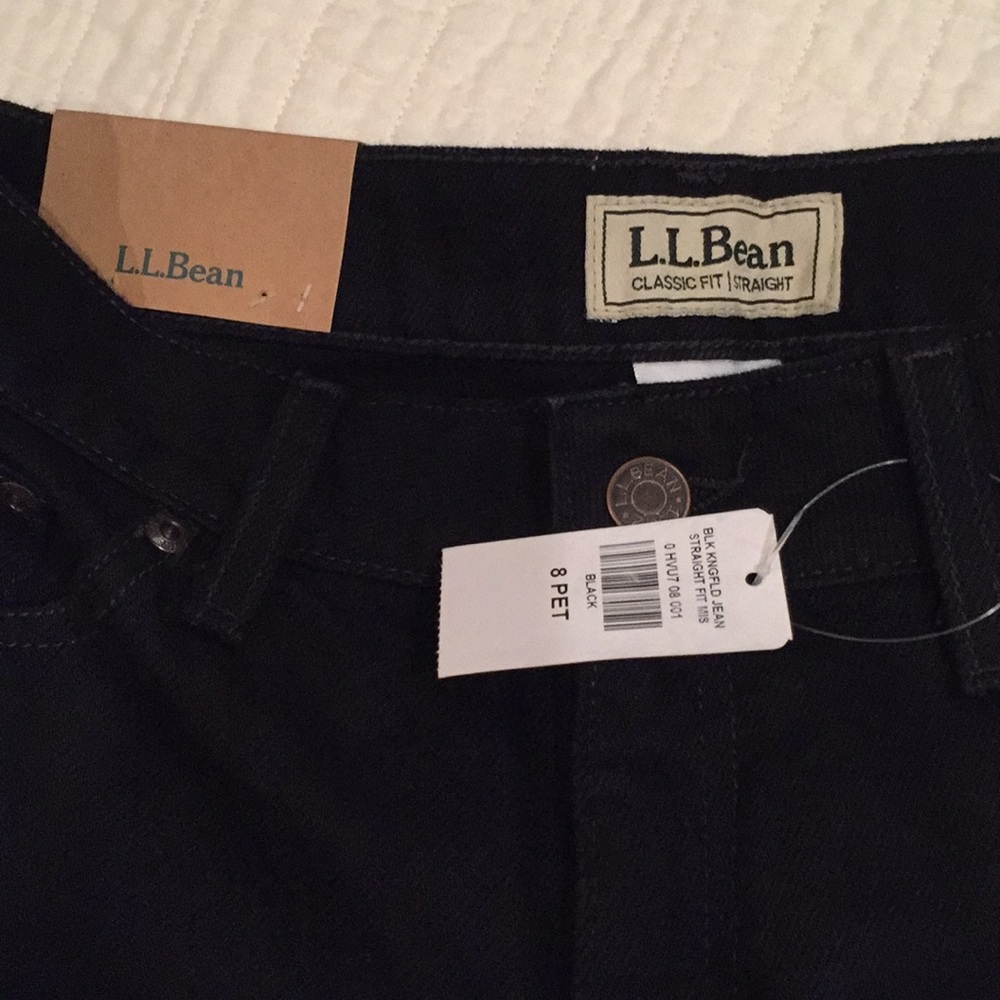 NWT! Black LL Bean 8 Petite Jeans - Picture 5 of 5